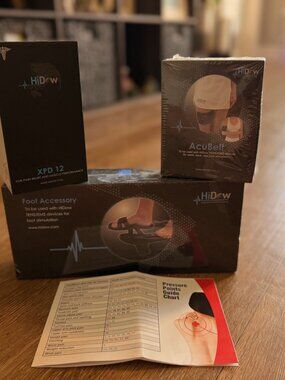 HiDow XPD 12 TENS EMS Unit + Acubelt + Foot Pad Kit NEW Pain Relief System